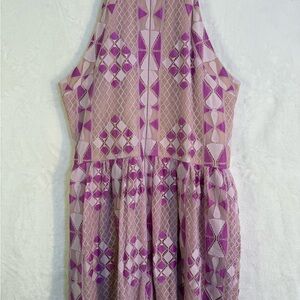 Geometric Patterned Sleeveless Dress